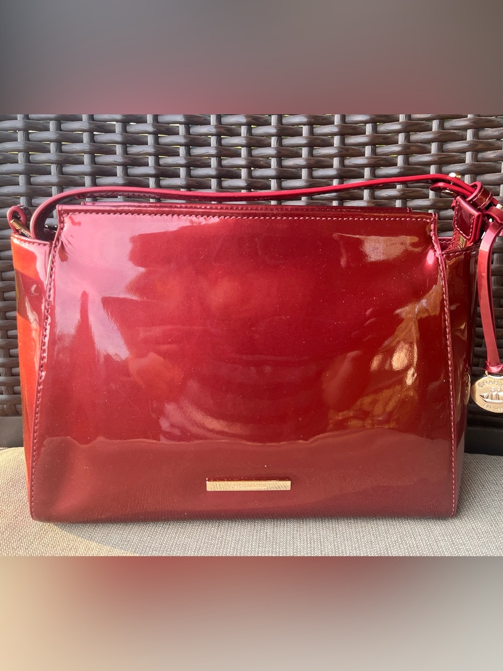NWT Brahmin Hillary in Maroonish Patent Leather Crossbody